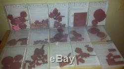 Huge Lot Stampin Up Rubber Stamps 26 Clear Mount Sets + Fabric + More Retired