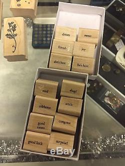 Huge Lot Stampin' Up Stamp Sets Flowers Letters Christmas Baby Holiday Borders