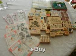 Huge Lot of 150+ Stampin Up Hero Wood Mounted & Rubber Stamp Sets New & Used