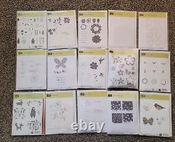 Huge Lot of 154 Stampin' Up Rubber Cling Stamp Sets NO CASES READ LISTING