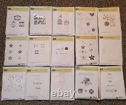 Huge Lot of 154 Stampin' Up Rubber Cling Stamp Sets NO CASES READ LISTING