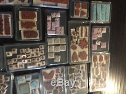 Huge Lot of 301 Wheel Stamps and Wood Mounted Rubber Stamps Stampin Up 31 Sets