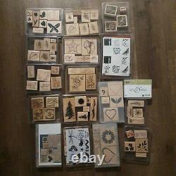Huge Lot of 400 Wooden Rubber Stamps Stampin Up Love Animals Up With Box Sets