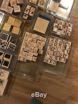 Huge Lot of 55 Stampin' Up Stamp Sets & Individual Rubber Stamps / Discontinued