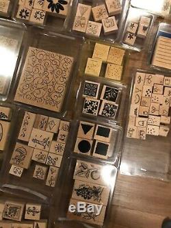 Huge Lot of 55 Stampin' Up Stamp Sets & Individual Rubber Stamps / Discontinued
