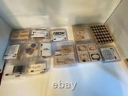 Huge Lot of 62 Stampin Up Stamps Rubber Wood Retired Sets Individual