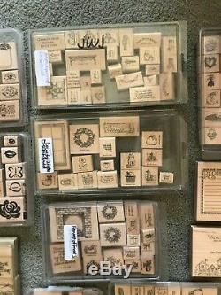 Huge Lot of 79 Stampin' Up Stamp Sets & Individual Rubber Stamps / Discontinued