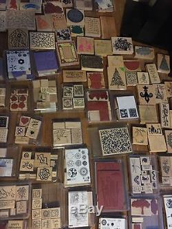 Huge Lot of Stampin Up Ink Pads Loose Rubber Stamps Stamp Sets -New & Used