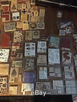 Huge Lot of Stampin Up Ink Pads Loose Rubber Stamps Stamp Sets -New & Used