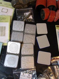 Huge Lot of Stampin Up Punches Wheels Stamp Sets WithScrapbook Storage Containers