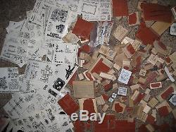 Huge Lot of Stampin Up Rubber Stamp Sets Pads Stickers Hundreds Used New + Other