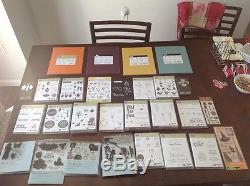 Huge Lot of stampin up Stamps sets punches paper some retired some new