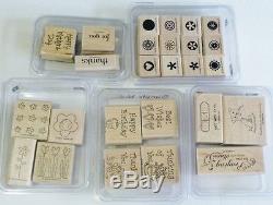 Huge Rubber Stamp STAMPIN UP LOT 24 SETS Retired SEE LIST Quotes Flowers +More