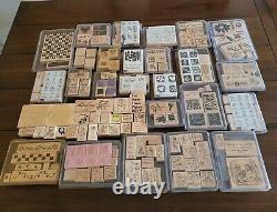 Huge Stampin Up! Lot 200 Assorted Wood Mount Rubber Stamps Sets and Individuals