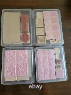 Huge Stampin Up! Lot 200 Assorted Wood Mount Rubber Stamps Sets and Individuals