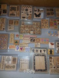 Huge Stampin' Up Lot Including 38 Sets, Over 335 single Stamps and 3 Ink Pads