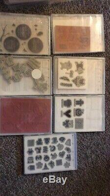 Huge Stampin Up Lot Of 12 Sets Holiday, Friendship Wood Rubber Clear Cling Cases