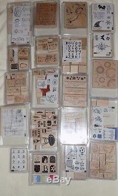 Huge Stampin Up Lot Rubber Stamps New & Used Holiday Seasonal Alphabet Sets