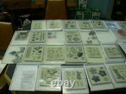 Huge Stampin Up Lot Stamps Mostly Unused 42 Sets