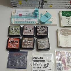Huge Stampin Up Lot of 82 Stamp Sets Classic Stamp Dies Distress Ink Plus More