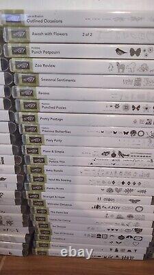 Huge Stampin Up Lot of 96 Stamp Sets Classic Stamp Dies Distress Ink Plus More