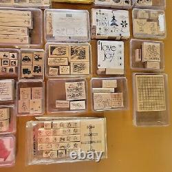 Huge Stampin Up! Retired Rare Wooden Rubber Stamp Sets Lot Of 49 SETS 374 STAMPS