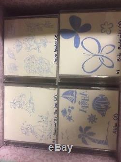 Huge Stampin' Up Retired Rubber Stamp Sets Rare Clear Mounted 100+ Cases CM