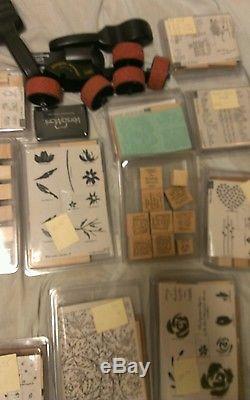 Huge Stampin Up Stamps Lot Sets Some Retired! Unused! Wooden rubber stamps
