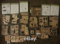 Huge Stampin Up Wooden and Clear Stamp Sets Lot