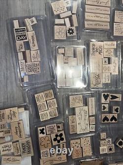 Huge Variety Lot of Wooden Stampin Up Sets. Mostly Unused