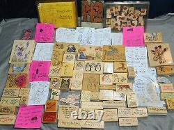 Huge lot 200+ Stampin Up Wooden Clear. Christmas, Animals, Letters, Greetings Set