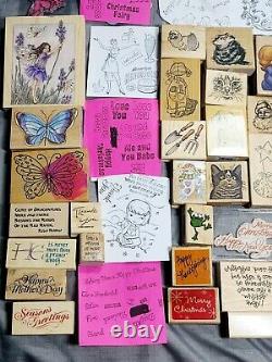 Huge lot 200+ Stampin Up Wooden Clear. Christmas, Animals, Letters, Greetings Set