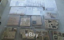 Huge lot of 14 retired wooden rubber stamp sets stampin up Rare sets listed here