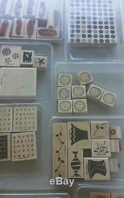 Huge lot of 14 retired wooden rubber stamp sets stampin up Rare sets listed here