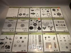 Huge lot of 24 retired Stampin' Up stamp sets and extras for scrap booking cards