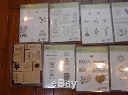 Huge lot of stampin up stamps wood and clear mount stamps (10 sets)