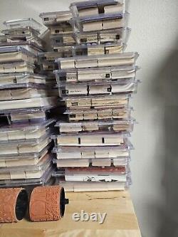 Insane Lot Of 83 Stampin Up Wood Mounted Rubber Stamp Sets 597 Stamps Total