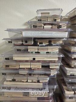 Insane Lot Of 83 Stampin Up Wood Mounted Rubber Stamp Sets 597 Stamps Total
