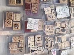 LOT 41 STAMPIN' UP STAMP SETS RARE & RETIRED NEW & USED plus wheels