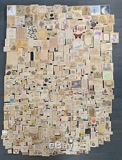 LOT 550+ HARDWOOD RUBBER STAMPS stampin' up! Large Collection Set