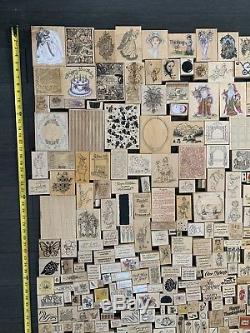 LOT 550+ HARDWOOD RUBBER STAMPS stampin' up! Large Collection Set