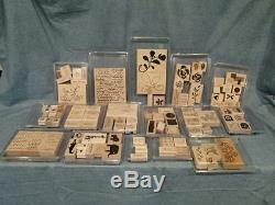 Lot Of 16 Stampin Up Wood Stamp Sets So Many Sayings Voila Wild About You