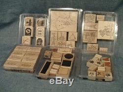 Lot Of 16 Stampin Up Wood Stamp Sets So Many Sayings Voila Wild About You