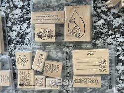 LOT OF 165+ Stampin' Up Wood Mounted Stamps Rubber Stamp Sets Ships Free