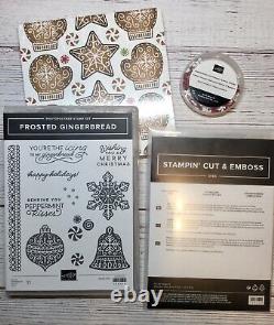LOT Of 4 Stampin Up Frosted Gingerbread, STAMP SET DIES DSP & Acrylic Shapes NEW