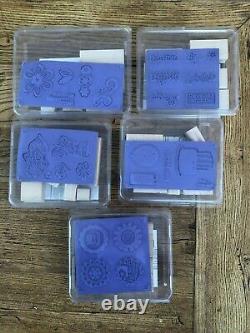 LOT of 14 Stampin' Up Rubber Stamp Sets 8 Rollers (New & Gently Used)
