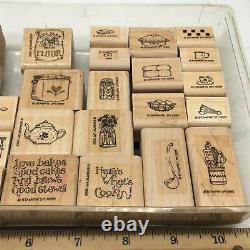LOVE BAKES SET KITCHEN BAKER LOT Chef Cook Stampin' Up! 28 PARTIAL RUBBER STAMPS