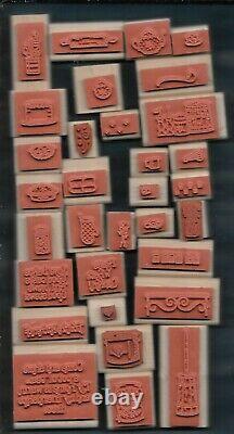 LOVE BAKES SET KITCHEN BAKER LOT Chef Cook Stampin' Up! 32 WOOD RUBBER STAMPS