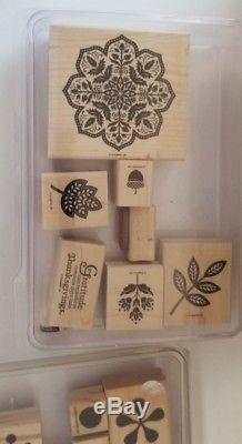 Large Lot Of 28 Stampin Up Rubber Stamp Sets