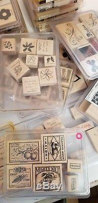 Large Lot Of 28 Stampin Up Rubber Stamp Sets